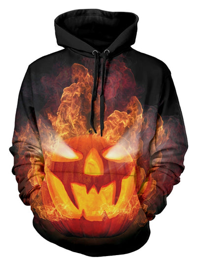 3D Fire Pumpkin Lamp Print Halloween Hoodie - goldylify.com