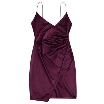 Cami Draped Crossover Slip Dress - goldylify.com