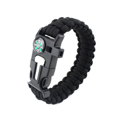 Survival Bracelet Outdoor Emergency  with Fire Starter Compass Whistle - goldylify.com