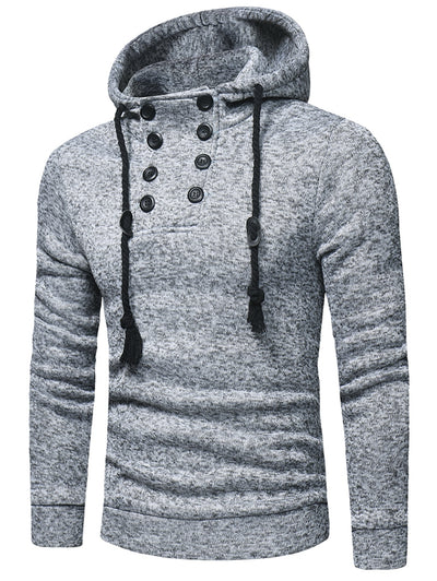 Space Dye Half Button Hoodie - goldylify.com