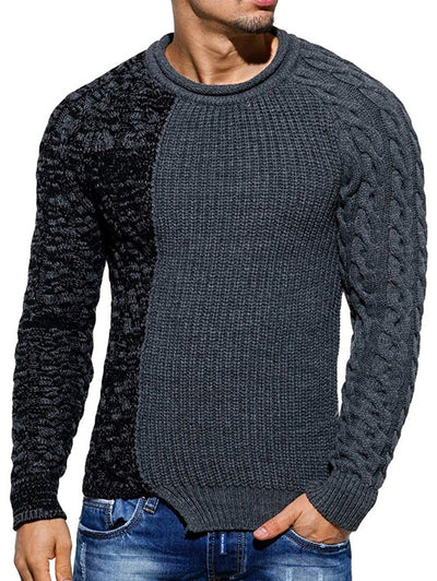 Spliced Raglan Sleeve Pullover Sweater - goldylify.com