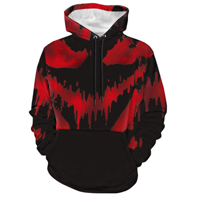 Long Sleeve Splatter Print Drawstring Hoodie - goldylify.com