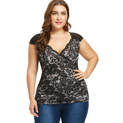 Plus Size Empire Waist Lace Tank Top - goldylify.com