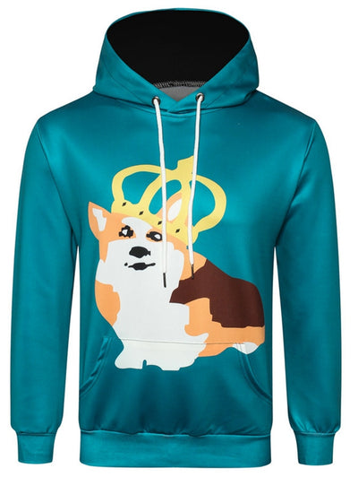 Cartoon Dog Printed Pullover Hoodie - goldylify.com