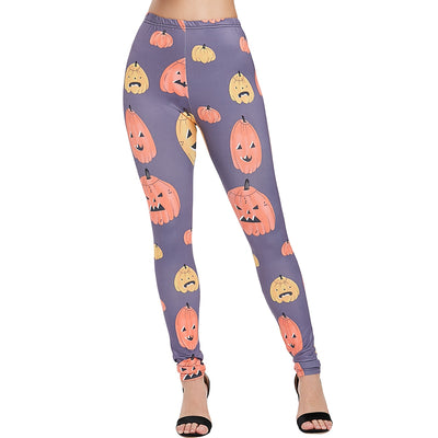 Halloween Cartoon Pumpkins Print Casual Pants - goldylify.com