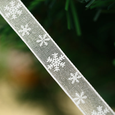 2m x 10mm / 25mm Winter Christmas Snowflake Craft Ribbon Xmas Tree Decoration - goldylify.com