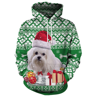 Christmas Dog Gift Print Pullover Hoodie - goldylify.com