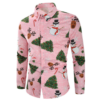 Christmas Snowmen Snoeflake Tree Candy Print Shirt - goldylify.com