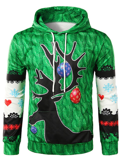 3D Knitting Texture Print Pullover Christmas Hoodie - goldylify.com