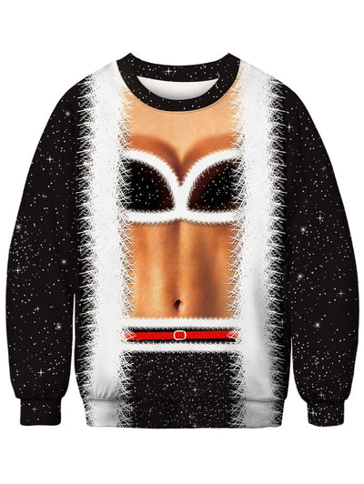 3D Body Printed Crew Neck Christmas Sweatshirt - goldylify.com