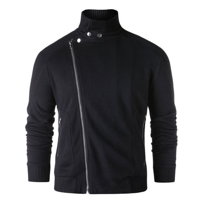 Stand Collar Asymmetric Zipper Jacket - goldylify.com