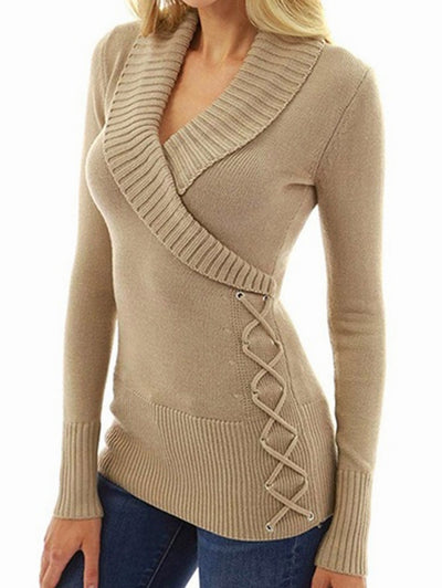 Fashion Women's V-neck Sweater - goldylify.com