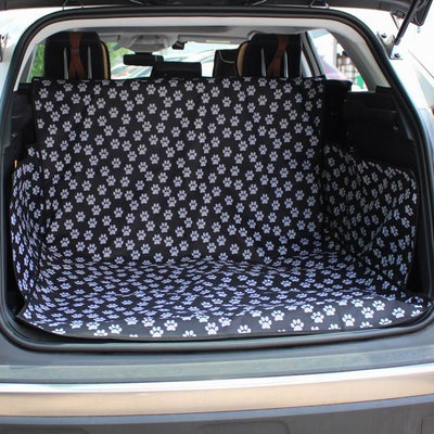 Black Footprint Waterproof Pet Dog Cat Car Trunk  Carrier Cover PetBlanket Cover  Protector - goldylify.com