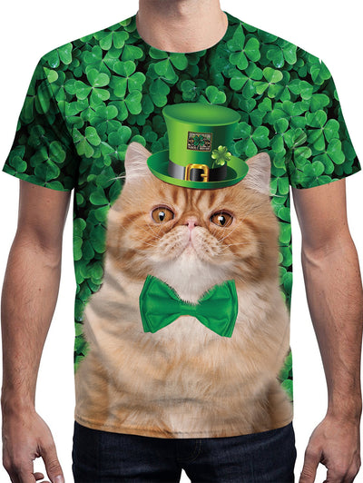 3D Cat Printed Short Sleeve T-shirt - goldylify.com