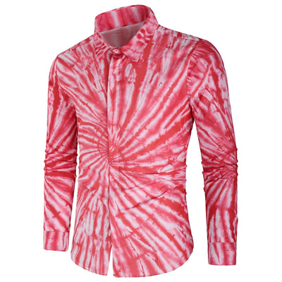 Tie Dye Print Long Sleeve Casual Shirt - goldylify.com