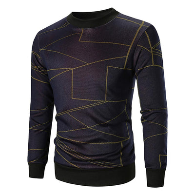 Lines Pattern Long Sleeve Sweatshirt - goldylify.com