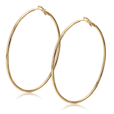 Alloy Engraved Hoop Earrings - goldylify.com