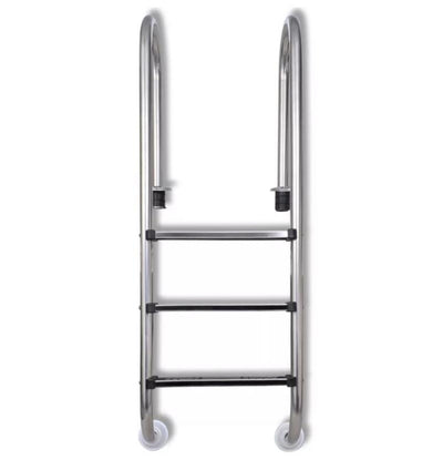 vidaXL Swimming Ladder with 3 steps Stainless Steel 120cm 90502 - goldylify.com