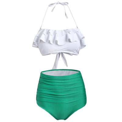 Ruffle High Waist Padded Women Bikini Set - goldylify.com