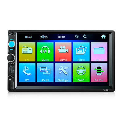 7010B 7 Inch Bluetooth V2.0 Car Audio Stereo Touch Screen MP5 Player Support AUX TF USB FM Radio with Camera - goldylify.com