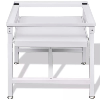 Washing Machine Pedestal with Pull-Out Shelf White   50449 - goldylify.com