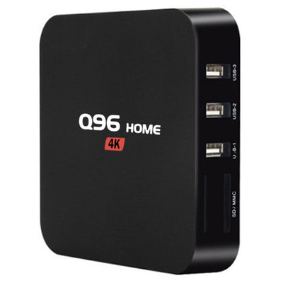 Q96 HOME Smart TV Box Rockchip 3229 / Android 8.1 / 1GB RAM + 8GB EMMC / 2.4GHz WiFi / 100Mbps / H.264 / H.265 / Supports 4K 60fps - goldylify.com