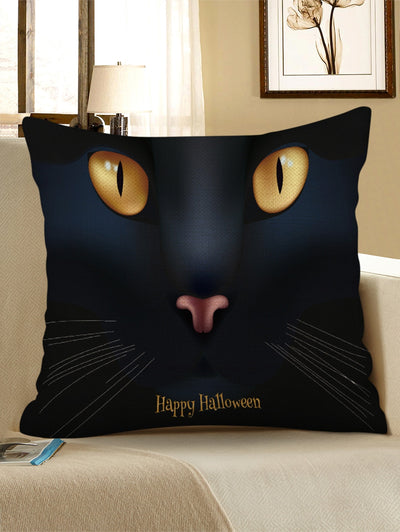 Halloween Cat Print Decorative Pillowcase - goldylify.com