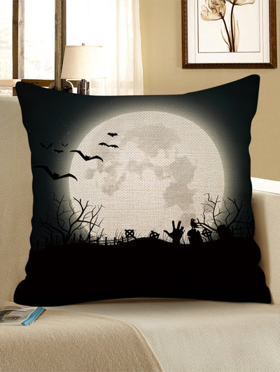 Halloween Bat Moon Printed Pillow Cover - goldylify.com