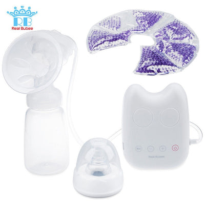RealBubee Powerful Intelligent USB Electric BPA Free Automatic Massage Breast Pump with Cold Heat Pad Nipple - goldylify.com