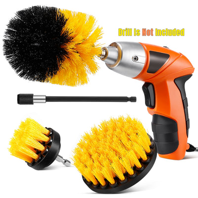 FIMEI 4PCS Drill Brushes Tough Nylon Bristles Multipurpose Cleaning Tools for Sinks / Toilets / Tiles / Car Tires - goldylify.com