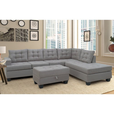 Sofa 3-Piece Sectional Sofa with Chaise Lounge and Storage Ottoman L Shape Couch Living Room Furniture - goldylify.com