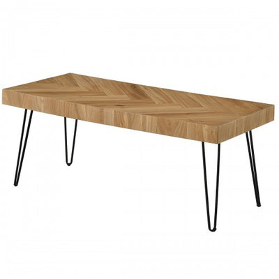 Modern Coffee Table, Easy Assembly Tea Table Cocktail Table for Living Room Pattern &amp; Metal Hairpin Legs, Glossy Finished Wood - goldylify.com
