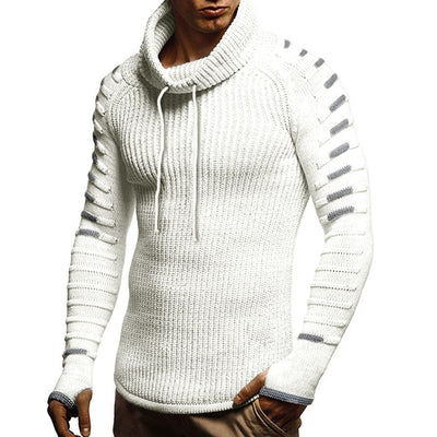 Raglan Sleeve Contrast Color Cowl Neck Sweater - goldylify.com