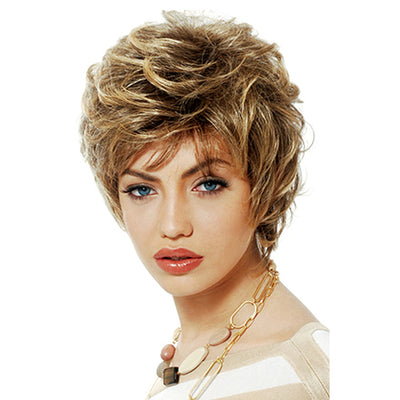 Short Layered Fluffy Natural Wave Synthetic Wig - goldylify.com