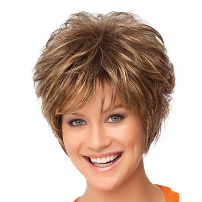 Natural Wave Short Layered Fluffy Synthetic Wig - goldylify.com