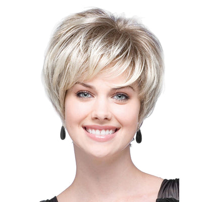 Short Fluffy Synthetic Wig with Natural Bangs - goldylify.com