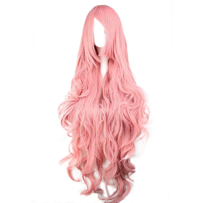 Side Bangs Long Curly Synthetic Wig for Anime Cosplay Party 100cm - goldylify.com