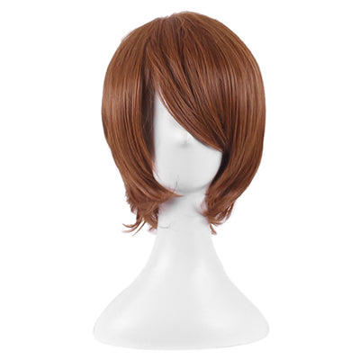 Natural Short Straight Wig with Diagonal Bangs for Cosplay - goldylify.com