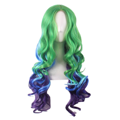 Mixed Color Centre Parting Long Curly Wavy Wig for Cosplay - goldylify.com