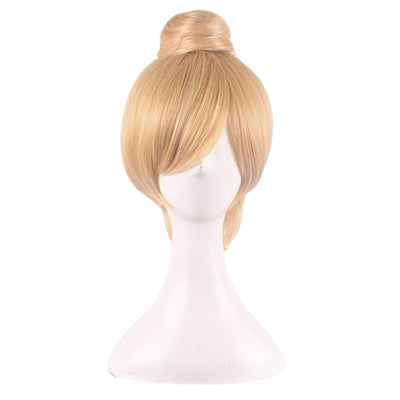 Short Straight Wig with Bun for Fairy Princess Costume Cosplay - goldylify.com