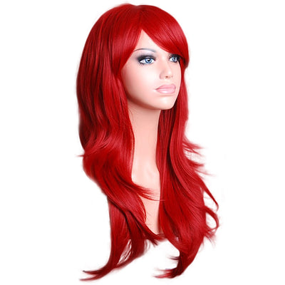 70cm Long Wavy Synthetic Wig with Bangs for Cosplay Party - goldylify.com