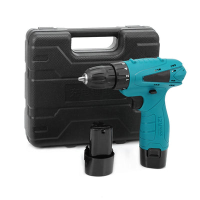 12V Electric Drill Cordless Screwdriver Set with Carrying Case Li-ion Battery - goldylify.com