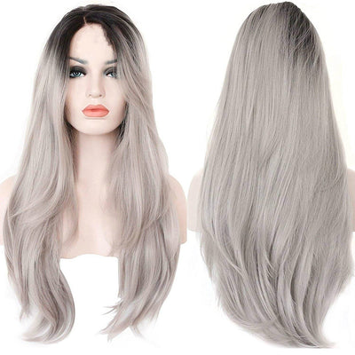 Mixed Color Long Wavy Synthetic Lace Front Wig - goldylify.com