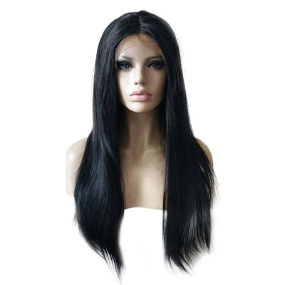 Centre Parting Long Straight Synthetic Lace Front Wig - goldylify.com