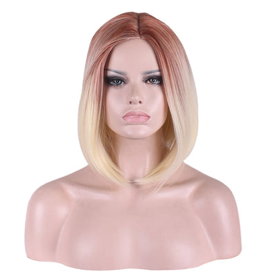 Mixed Color Centre Parting Medium Long Straight Bob Wig - goldylify.com