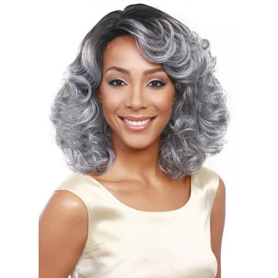 Medium Long Curly Fluffy Synthetic Wig with Bangs - goldylify.com