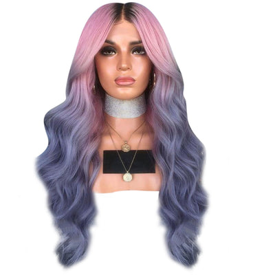 Multi-color Centre Parting Long Big Curly Wavy Wig - goldylify.com