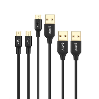 kiirie Micro USB Cable PowerLine 3 Pack(1ft 3.3ft  6.6ft) High Speed USB 2.0 Charging Android Charger Cord - goldylify.com