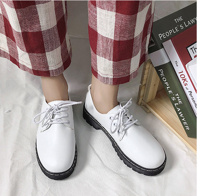 Spring and autumn 2020 new Korean casual lacing British style shoes thick soles ladies flat - goldylify.com