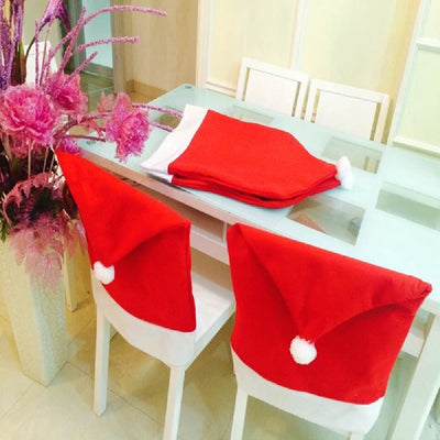 Yeduo Hort Santa Claus Hat Chair Covers Christmas Dinner Table Party - goldylify.com